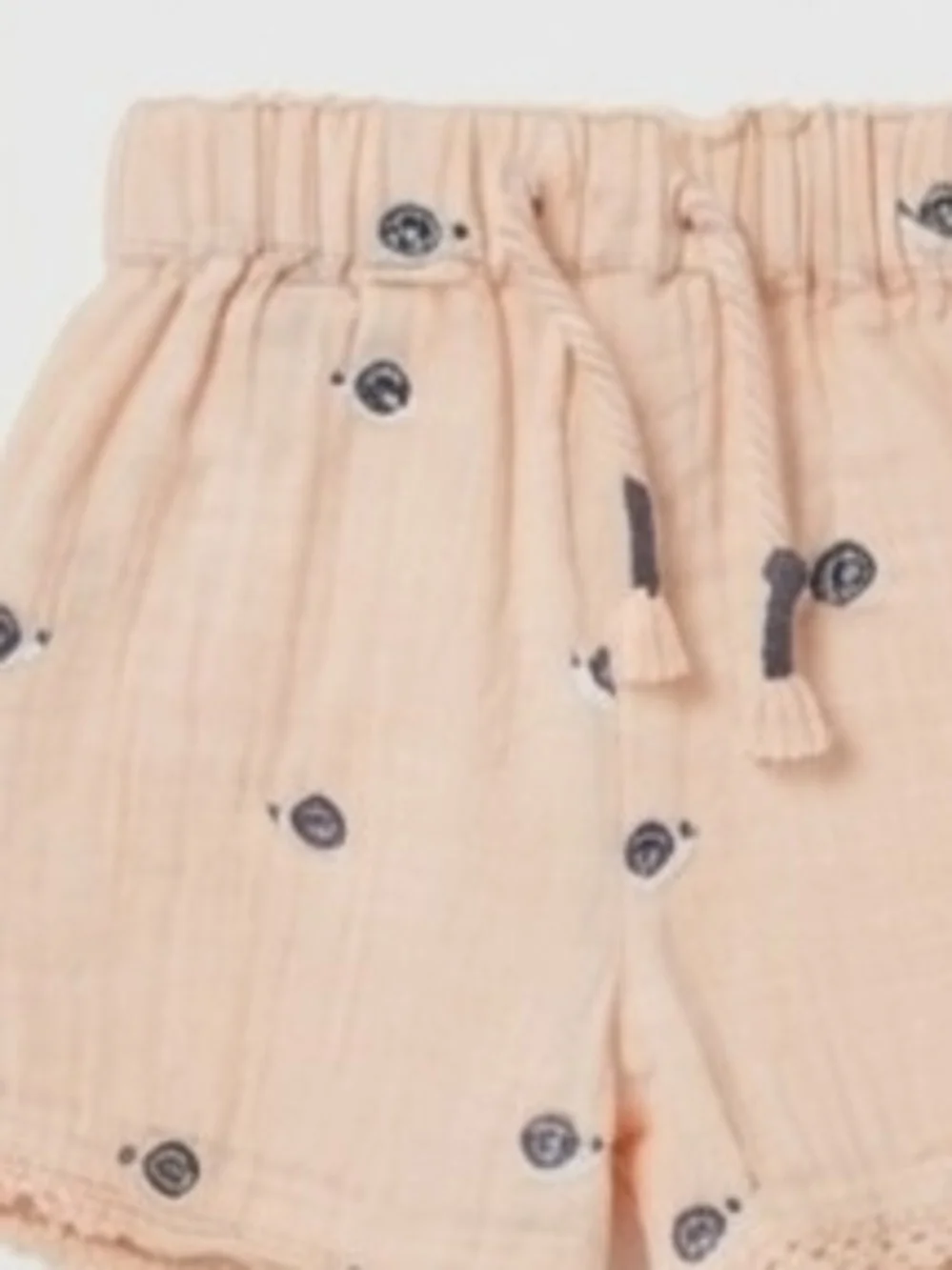 United Colors Of Benetton Peach Short Set with Navy Snail Print